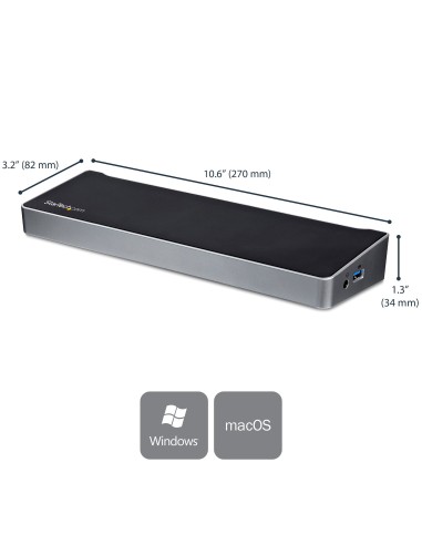 StarTech.com Docking Station per Portatili USB-C a Tripla Uscita 4K - Power Delivery USB