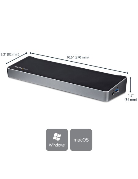 StarTech.com Docking Station per Portatili USB-C a Tripla Uscita 4K - Power Delivery USB