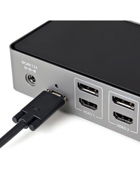 StarTech.com USB-C e USB-A Dock - Docking station universale triplo monitor DisplayPort e HDMI 4K 60Hz - 85W Power Delivery,
