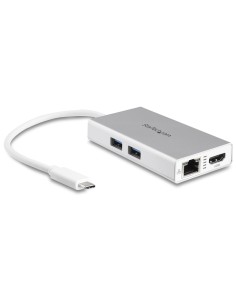 StarTech.com Adattatore Multifunzione USB-C per portatili - Power Delivery - 4K HDMI - Gbe - USB 3.0 - Bianco e Argento