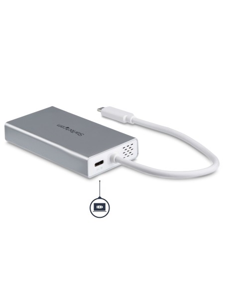 StarTech.com Adattatore Multifunzione USB-C per portatili - Power Delivery - 4K HDMI - Gbe - USB 3.0 - Bianco e Argento