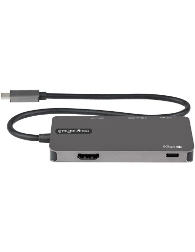 StarTech.com Adattatore multiporta USB C - Da USB-C a 4K HDMI, 100W Power Delivery Pass-through, slot SD MicroSD, Hub USB 3.0 a