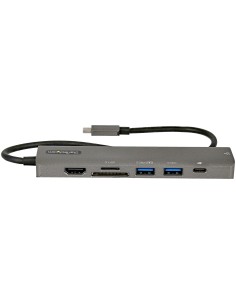 StarTech.com Adattatore multiporta USB C - Da USB-C a HDMI 2.0 4K 60Hz, 100W Power Delivery Pass-through, slot SD MicroSD, Hub 2