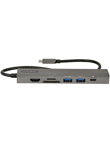 StarTech.com Adattatore multiporta USB C - Da USB-C a HDMI 2.0 4K 60Hz, 100W Power Delivery Pass-through, slot SD MicroSD, Hub