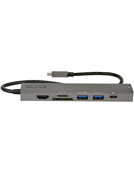 StarTech.com Adattatore multiporta USB C - Da USB-C a HDMI 2.0 4K 60Hz, 100W Power Delivery Pass-through, slot SD MicroSD, Hub