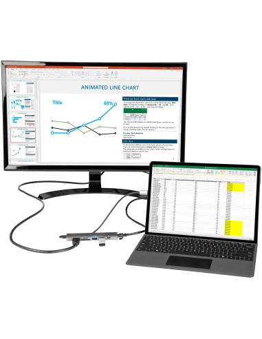 StarTech.com Adattatore multiporta USB C - Da USB-C a HDMI 2.0 4K 60Hz, 100W Power Delivery Pass-through, slot SD MicroSD, Hub