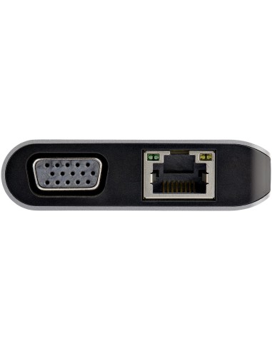 StarTech.com Adattatore multiporta USB C - Mini dock da viaggio USB-C con HDMI 4K o VGA 1080p - Hub USB 3.0 3x, SD, GbE, audio,