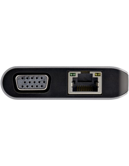 StarTech.com Adattatore multiporta USB C - Mini dock da viaggio USB-C con HDMI 4K o VGA 1080p - Hub USB 3.0 3x, SD, GbE, audio,
