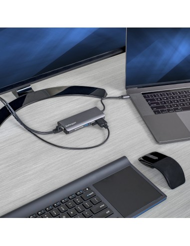 StarTech.com Adattatore USB C multiporta - USB-C a 4K HDMI, 3x USB 3.0 Hub, SD SDHC, GbE, 60W PD - Mini dock portatile -