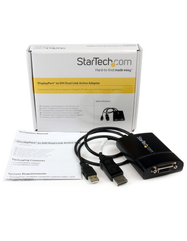 StarTech.com Adattatore attivo da DisplayPort a DVI Dual Link - Convertitore video da DisplayPort a DVI-D 2560x1600 60Hz - Da