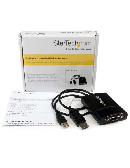 StarTech.com Adattatore attivo da DisplayPort a DVI Dual Link - Convertitore video da DisplayPort a DVI-D 2560x1600 60Hz - Da