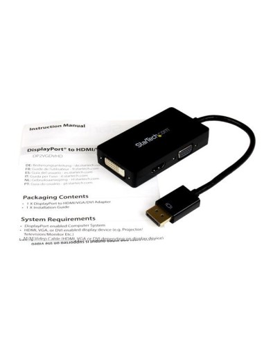 StarTech.com Cavo Adattatore 3 in 1 DisplayPort a VGA DVI HDMI - Convertitore DP a VGA HDMI DVI