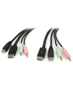 StarTech.com Cavo switch KVM DisplayPort USB 4 in 1 con audio e microfono 1,8 m