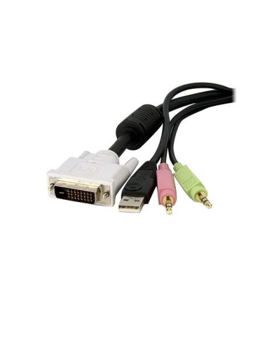 StarTech.com Cavo KVM switch DVI-D Dual Link USB 4 in 1 con audio e microfono 3,5 m