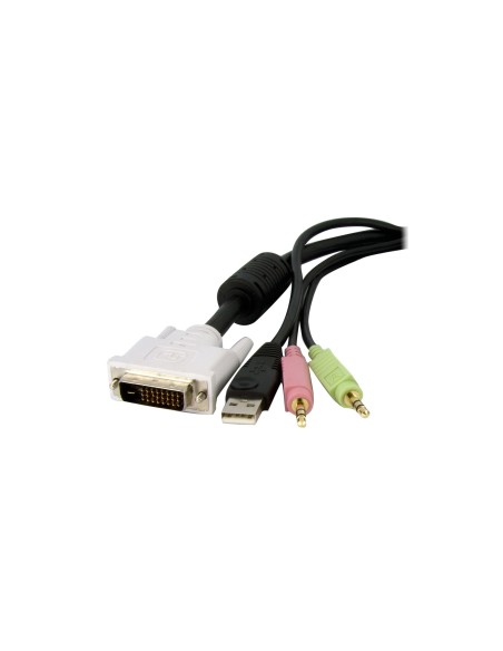 StarTech.com Cavo switch KVM DVI-D Dual Link USB 4 in 1 con audio e microfono 1,8 m