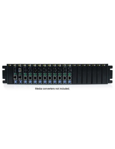 StarTech.com Chassis per convertitore media per montaggio in rack 2U da 20 slot per convertitore media in fibra ET Serie 2