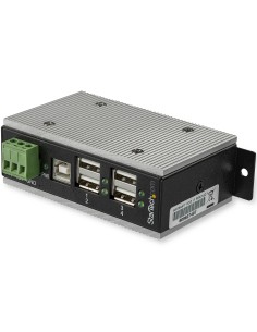 StarTech.com Hub USB 2.0 a 4 porte - Hub USB-A industriale in metallo (4x USB-A) con protezione ESD e da sovratensioni - Temp.