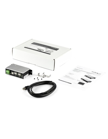 StarTech.com Hub USB 2.0 a 4 porte - Hub USB-A industriale in metallo (4x USB-A) con protezione ESD e da sovratensioni - Temp.