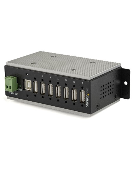 StarTech.com Hub USB 2.0 a 7 porte - Hub USB-A industriale in metallo (7x USB-A) con protezione ESD & Surge Protection -