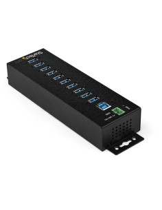 StarTech.com Hub USB 3.0 industriale a 10 porte con adattatore di alimentazione - Protezione contro le sovratensioni - Hub di 2