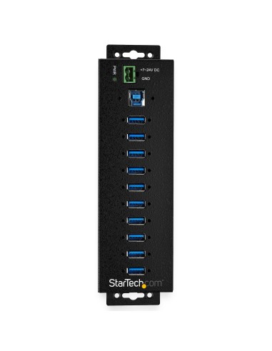 StarTech.com Hub USB 3.0 industriale a 10 porte con adattatore di alimentazione - Protezione contro le sovratensioni - Hub di