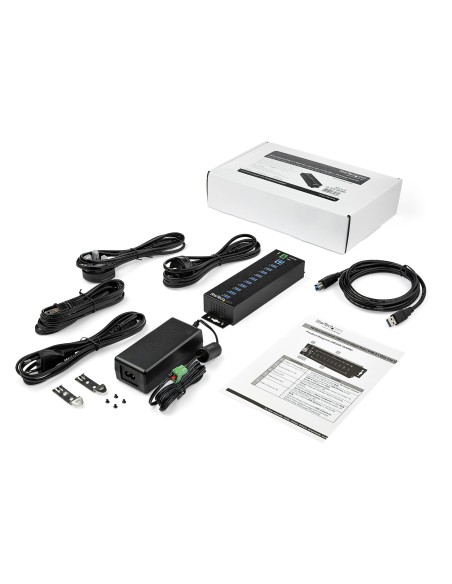 StarTech.com Hub USB 3.0 industriale a 10 porte con adattatore di alimentazione - Protezione contro le sovratensioni - Hub di