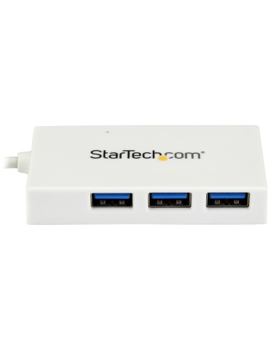 StarTech.com Hub USB-C a 4 porte USB 3.0 - Perno e Concentratore USB Tipo C con 1x USB-C e 3x USB-A - Bianco