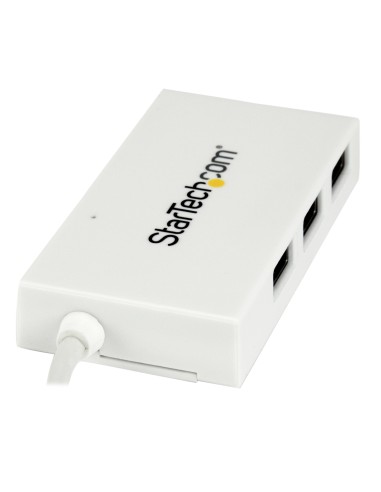 StarTech.com Hub USB-C a 4 porte USB 3.0 - Perno e Concentratore USB Tipo C con 1x USB-C e 3x USB-A - Bianco