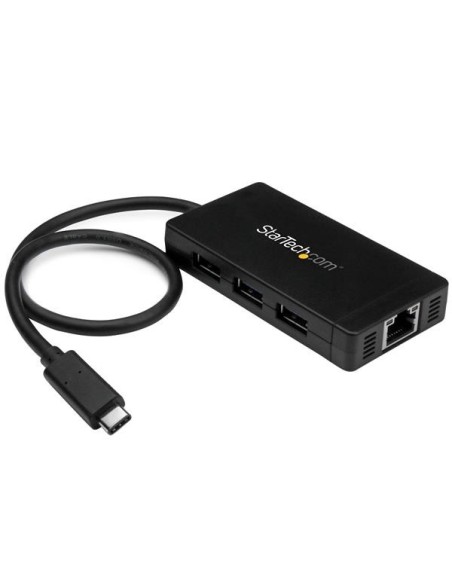 StarTech.com Hub USB 3.0 a 3 porte con USB-C e Ethernet Gigabit - Include Adattatore di Alimentazione