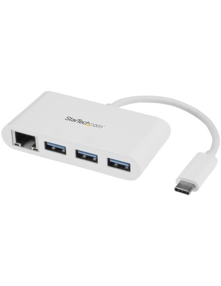 StarTech.com Hub USB 3.0 a 3 porte con Gigabit Ethernet - USB-C a 3x USB-A - Bianco