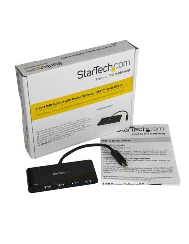 StarTech.com HB30C4AFPD hub di interfaccia USB 3.2 Gen 1 (3.1 Gen 1) Type-C 5000 Mbit s Nero