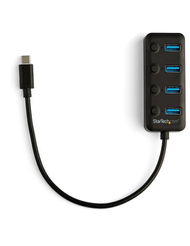 StarTech.com Hub USB-C a 4 porte - USB type C a 4 porte USB 3.0 type A con interruttori individuali On Off - SuperSpeed 5Gbps