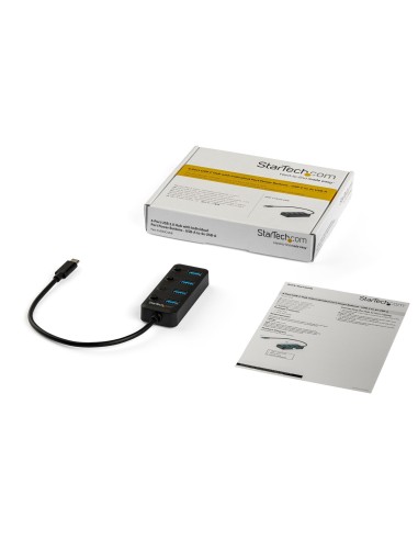StarTech.com Hub USB-C a 4 porte - USB type C a 4 porte USB 3.0 type A con interruttori individuali On Off - SuperSpeed 5Gbps