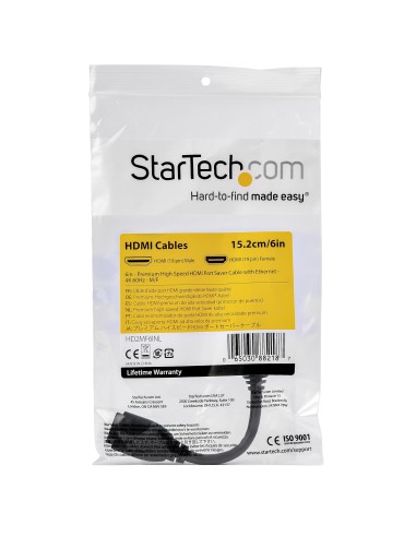 StarTech.com Cavo HDMI 2.0 prolunga salvaporta da 15cm - 4K 60Hz