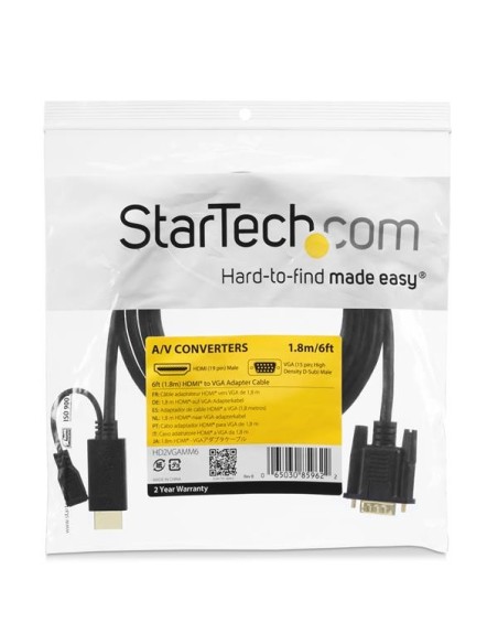 StarTech.com Cavo Convertitore attivo HDMI a VGA - Adattatore HDMI a VGA M M - 1920x1200   1080p da 3m
