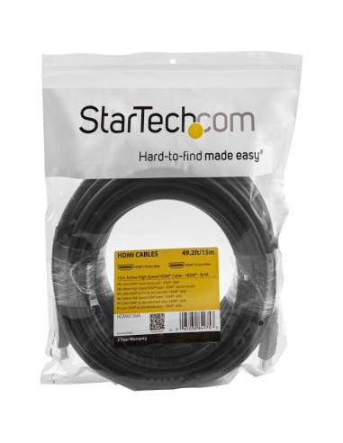 StarTech.com Cavo HDMI attivo ad alta velocità Ultra HD 4k x 2k a parete CL2 da 15 m - HDMI a HDMI - M M