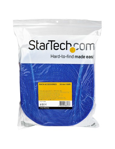 StarTech.com Rotolo di nastro con chiusura a strappo da 30m - Fascette riutilizzabili tagliate a misura - Nastro di fissaggio