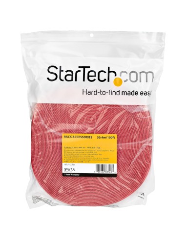 StarTech.com Rotolo di nastro con chiusura a strappo da 30,4 m - Rosso