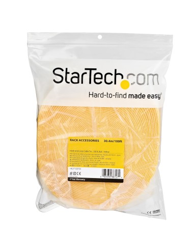 StarTech.com Rotolo di nastro con chiusura a strappo da 30,4 m - Giallo