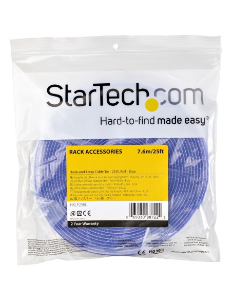 StarTech.com Rotolo di nastro con chiusura a strappo da 7,6 m - Blu