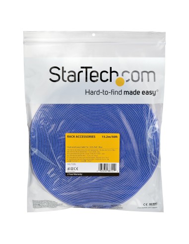 StarTech.com Rotolo di nastro con chiusura a strappo da 15,2 m - Blu