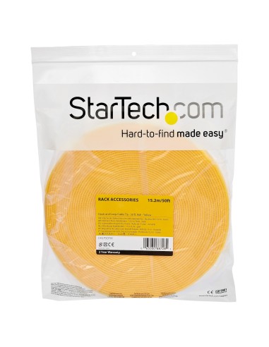 StarTech.com Rotolo di nastro con chiusura a strappo da 15,2 m - Giallo