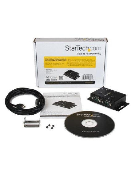 StarTech.com Hub adattatore USB a seriale 2 porte per montaggio a parete con clip per guide DIN