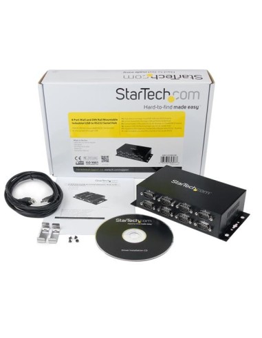 StarTech.com Hub adattatore USB a DB9 RS232 seriale 8 porte – Guide DIN industriali DIN e montabile a parete