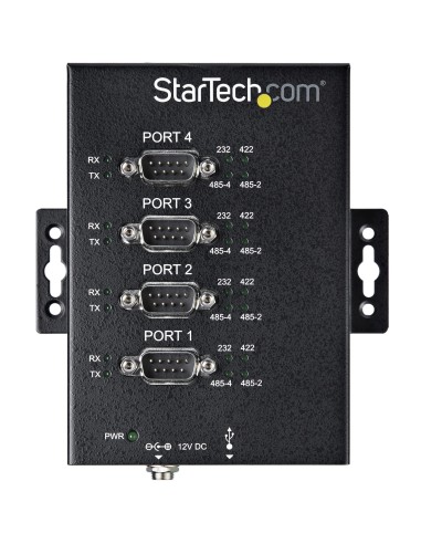 StarTech.com Hub Seriale 4 Porte da USB a RS232 RS485 RS422 -Hub Convertitore industriale da USB 2.0 a DB9 - Protezione IP30 -