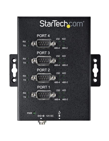 StarTech.com Hub Seriale 4 Porte da USB a RS232 RS485 RS422 -Hub Convertitore industriale da USB 2.0 a DB9 - Protezione IP30 -