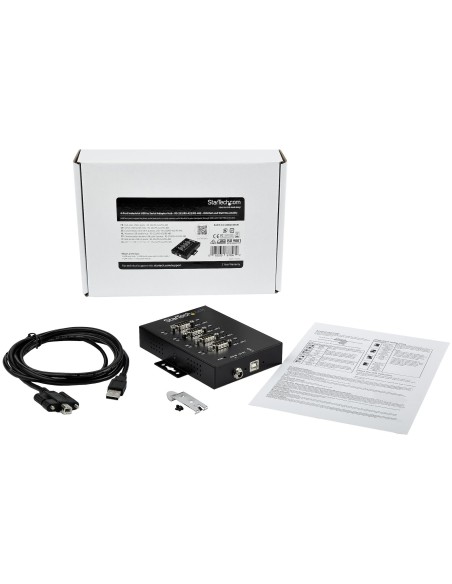 StarTech.com Hub Seriale 4 Porte da USB a RS232 RS485 RS422 -Hub Convertitore industriale da USB 2.0 a DB9 - Protezione IP30 -