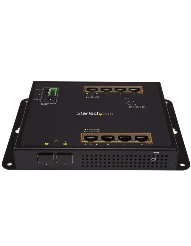 StarTech.com Switch Ethernet Gigabit a 8 porte PoE+ con 2 connessioni SFP - Gestito - Montabile a Parete con accesso frontale
