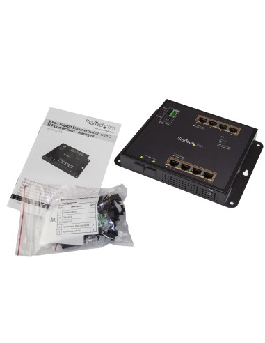 StarTech.com Switch Ethernet Gigabit a 8 porte PoE+ con 2 connessioni SFP - Gestito - Montabile a Parete con accesso frontale