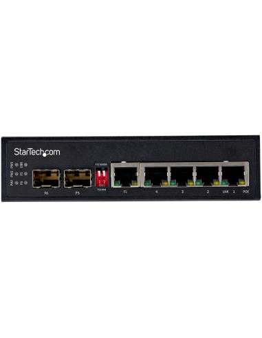 StarTech.com Switch rete LAN industriale a 6 porte - 4 porte PoE RJ45 + 2 slot SFP 30W - 10 100 1000Mbps Power over Ethernet -